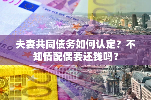 北京夫妻共同债务如何认定？不知情配偶要还钱吗？